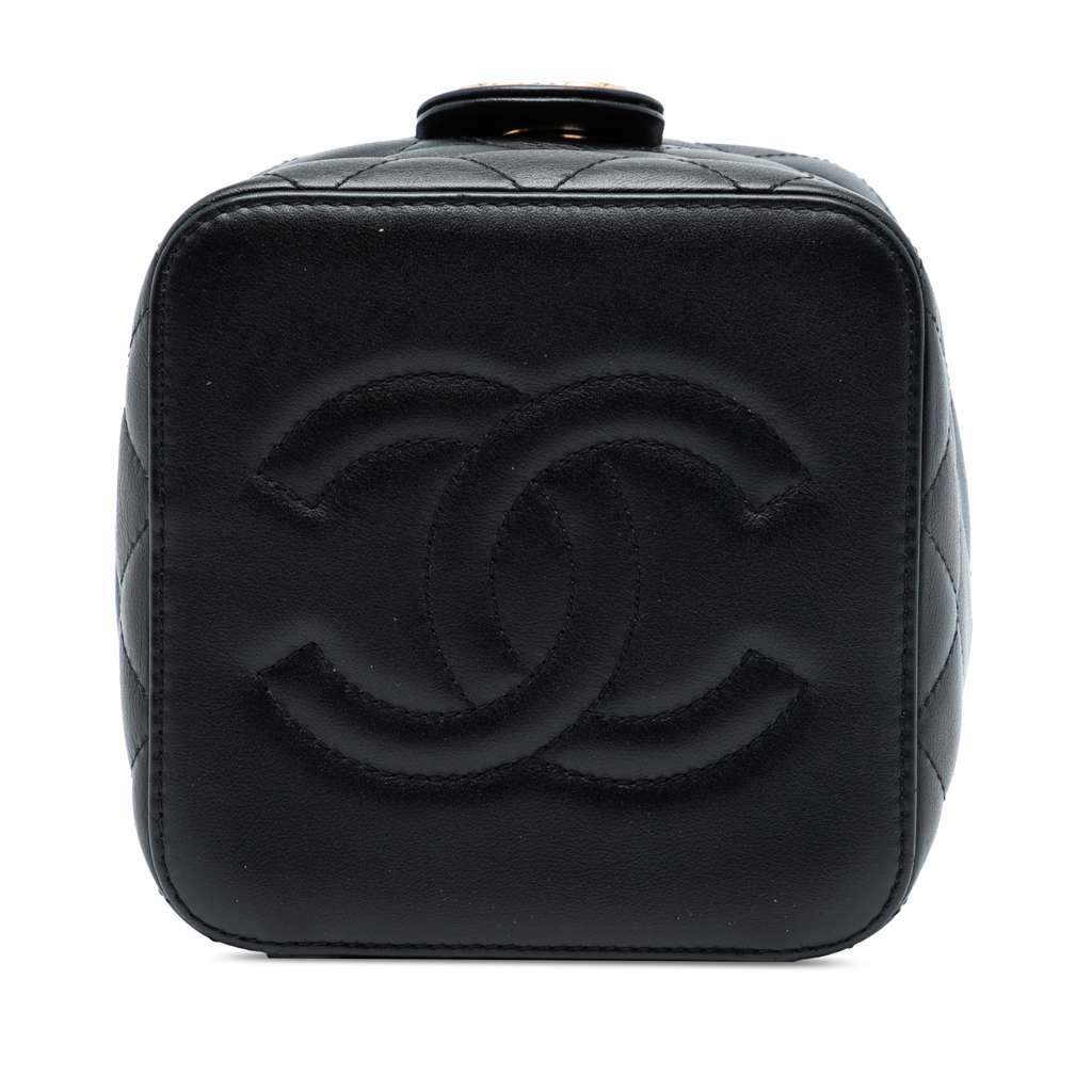 Chanel CC Quilted Calfskin Vanity Case with Chain - 3
