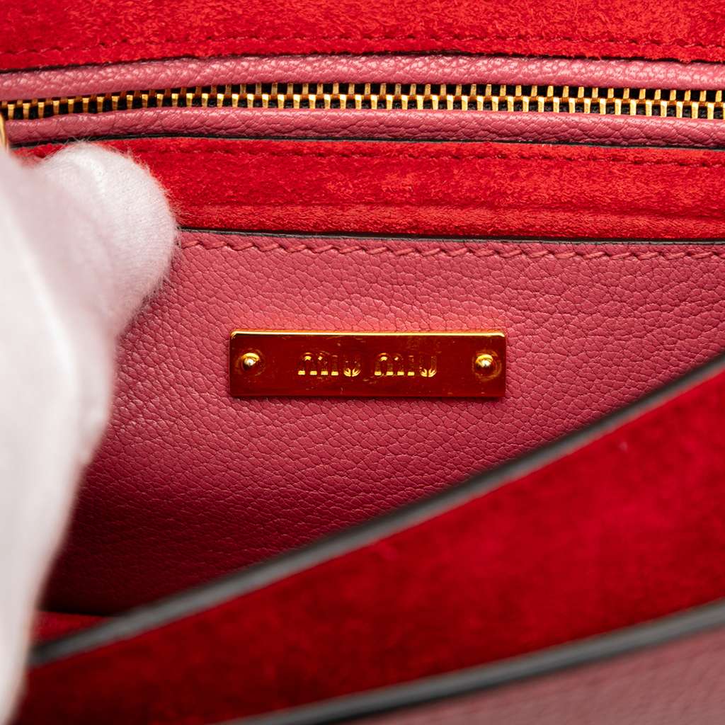 Miu Miu Bicolor Goatskin Madras Crossbody - 5