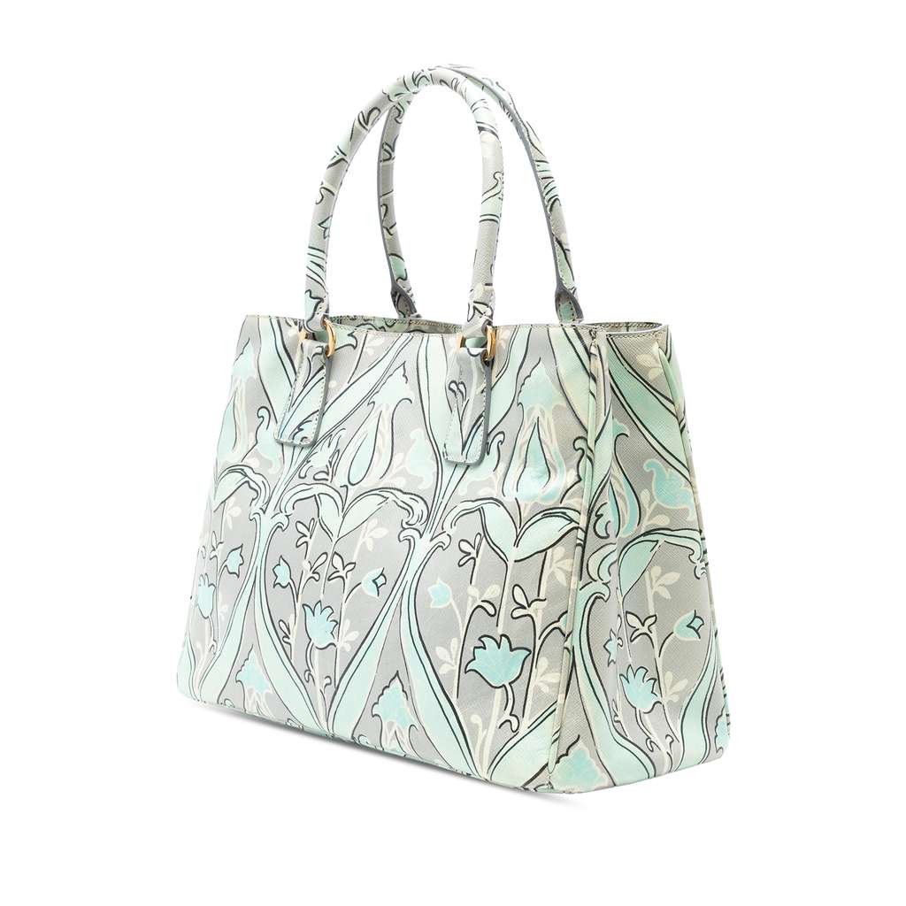 Prada Medium Saffiano Floral Print Galleria Satchel - 2