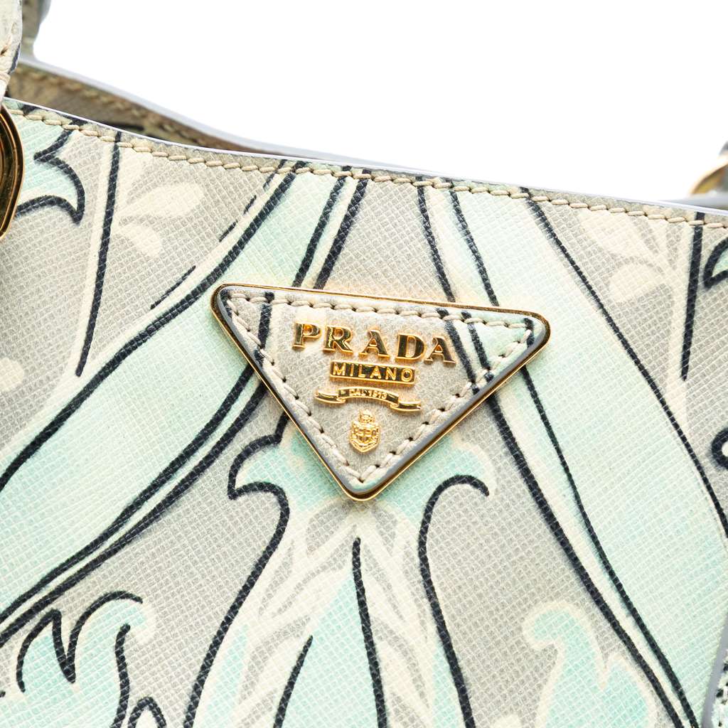 Prada Medium Saffiano Floral Print Galleria Satchel - 5