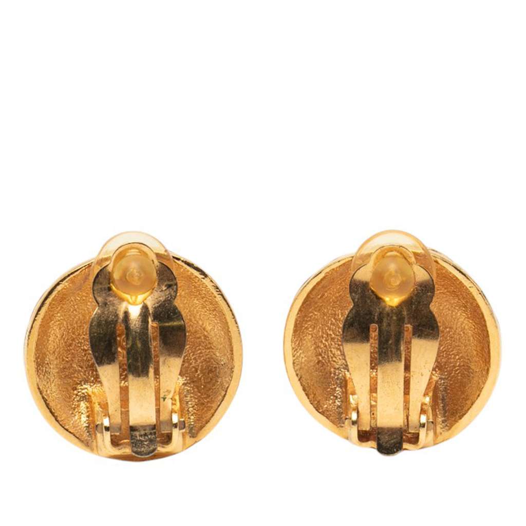 Chanel CC Gold Plated Clip On Earrings - 2