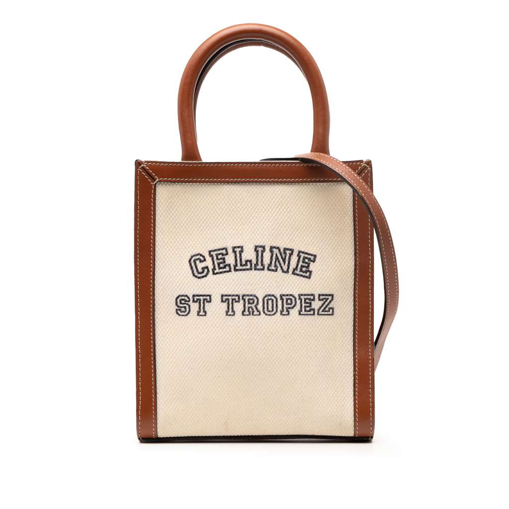 Celine Mini Canvas St Tropez Vertical Cabas Tote