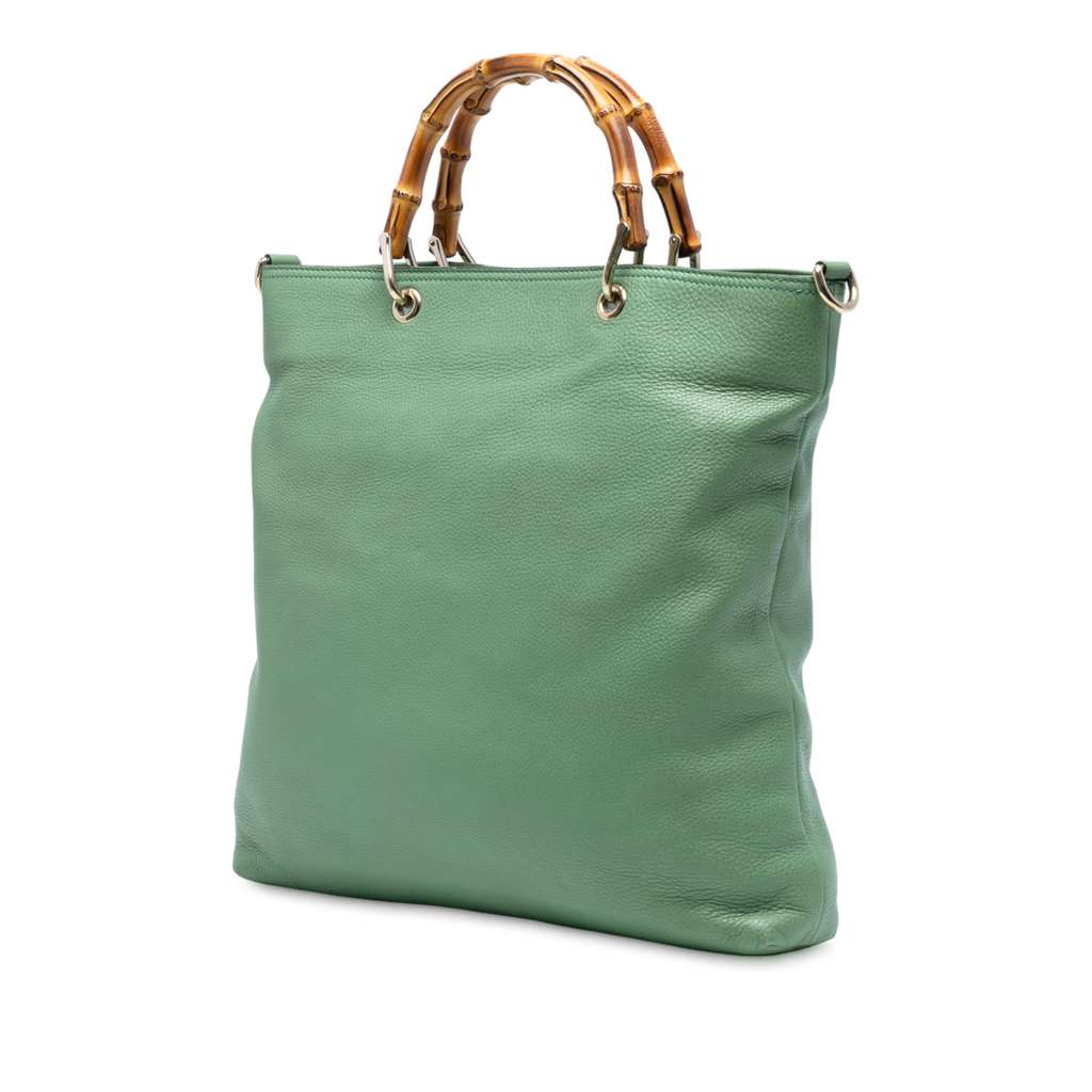 Gucci Tall Leather Bamboo Shopper Tote - 2