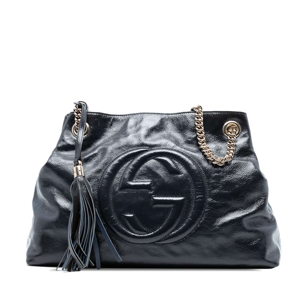 Gucci Medium Patent Soho Chain Tote