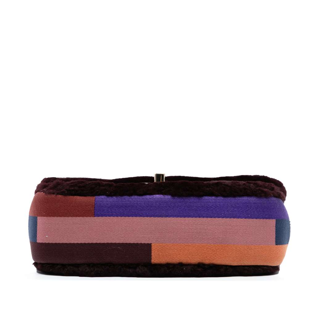 Chanel Mini Rectangular CC Quilted Shearling Color Block Single Flap - 3