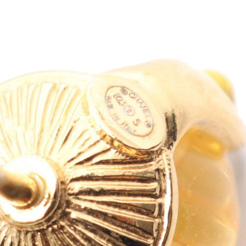 Chanel CC Gold Plated Crystal Beads Long Drop Push Back Earrings - 4