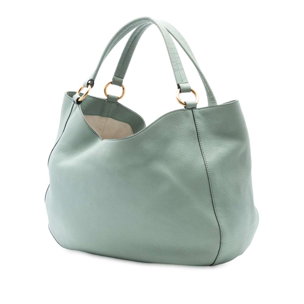 Gucci Medium Pebbled Calfskin Twill Tote - 2