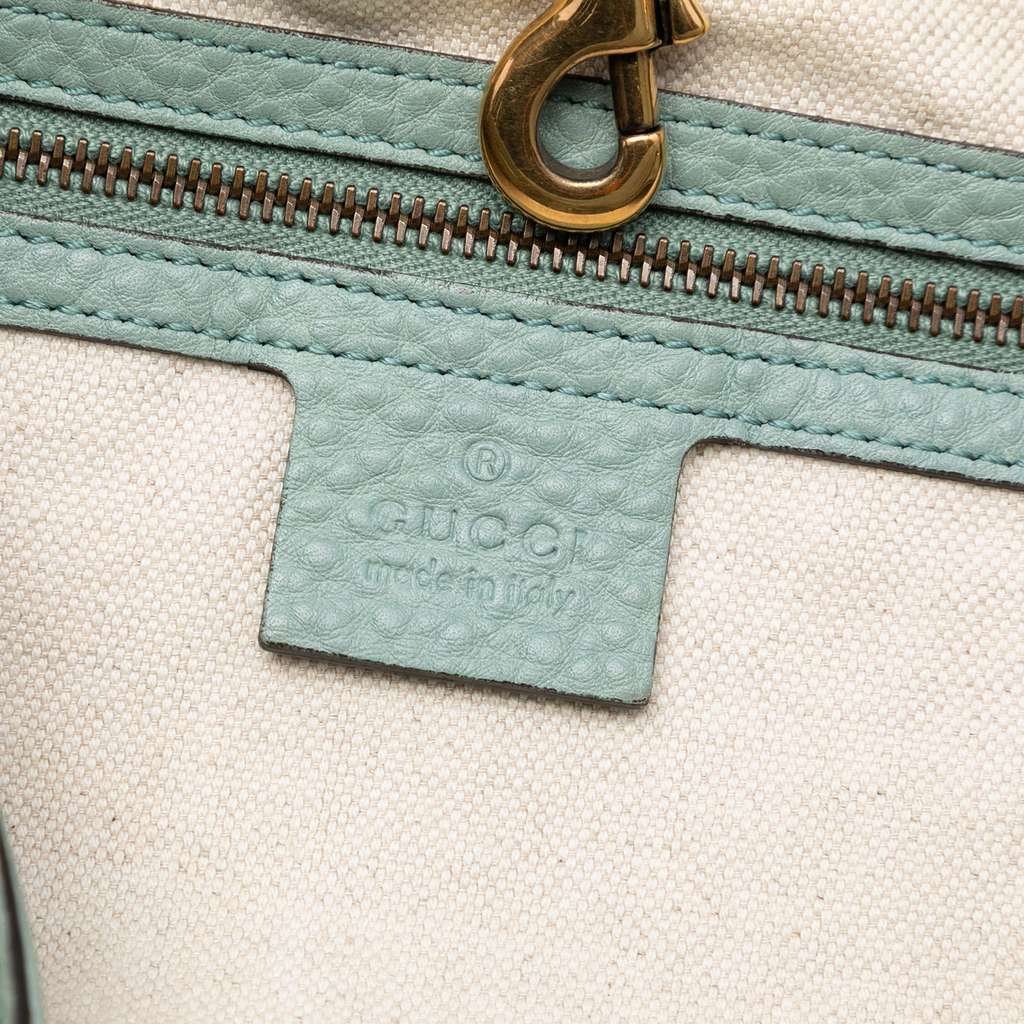 Gucci Medium Pebbled Calfskin Twill Tote - 5