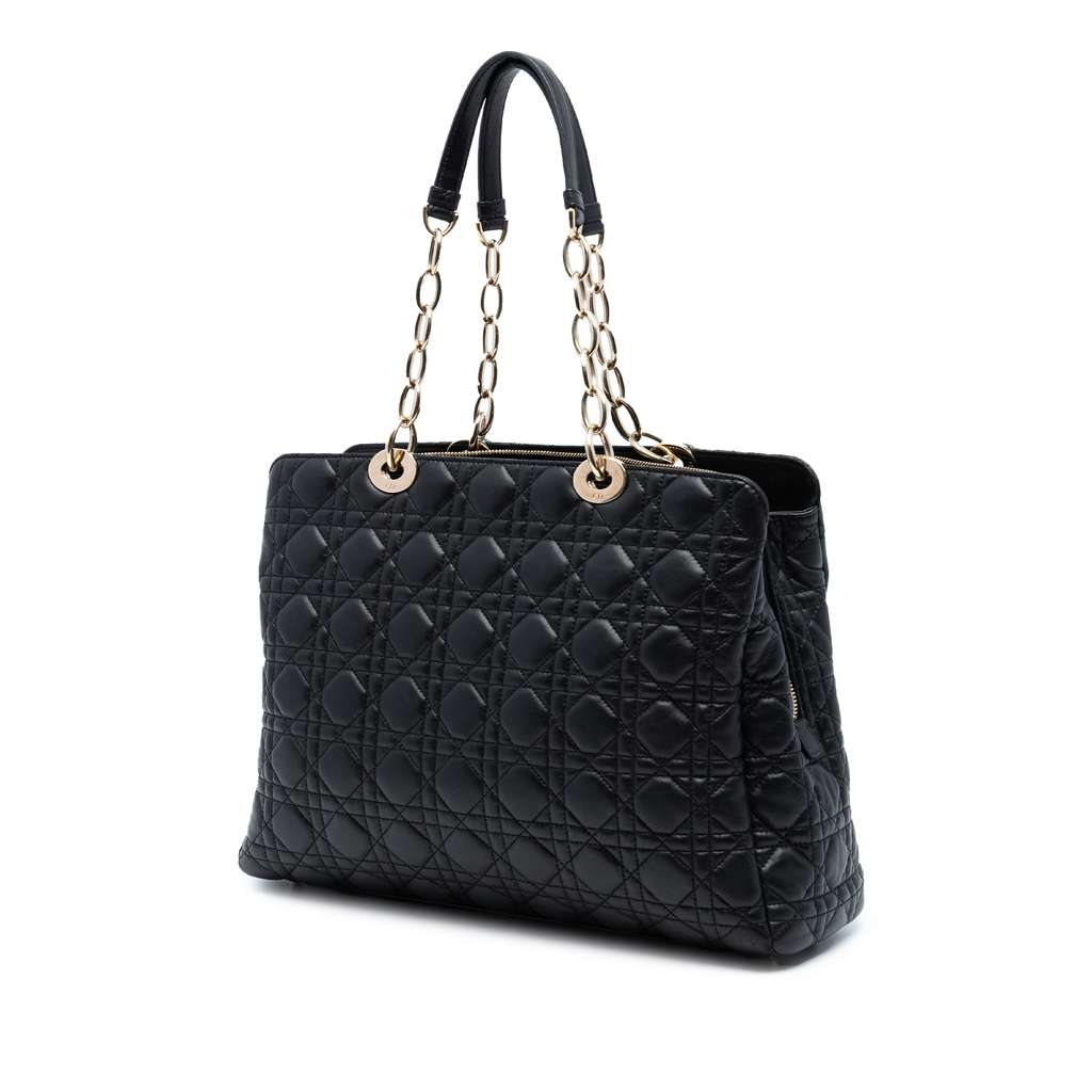 Dior Large Lambskin Cannage Soft Zipped Lady Dior Shopping Tote - 2