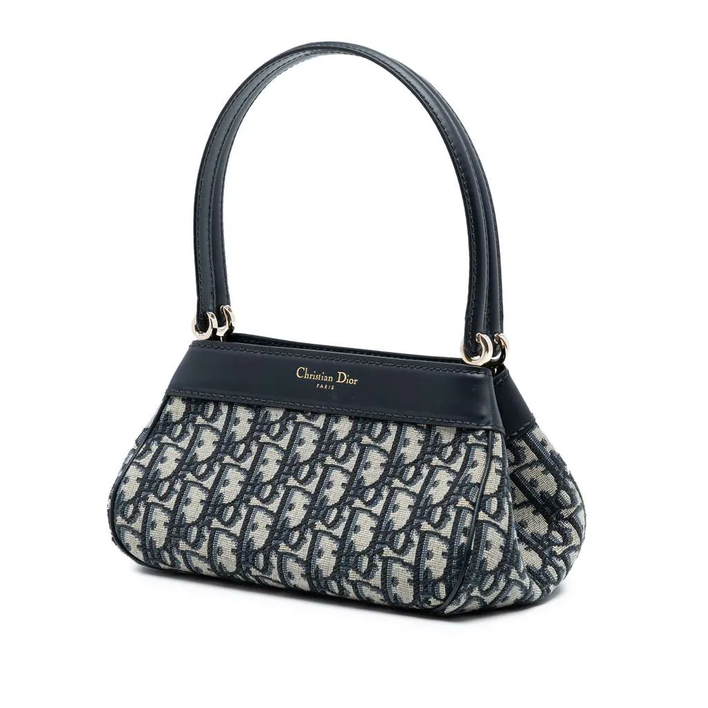 Dior Oblique Canvas Key Shoulder Bag Blue Canvas Very good - Back View