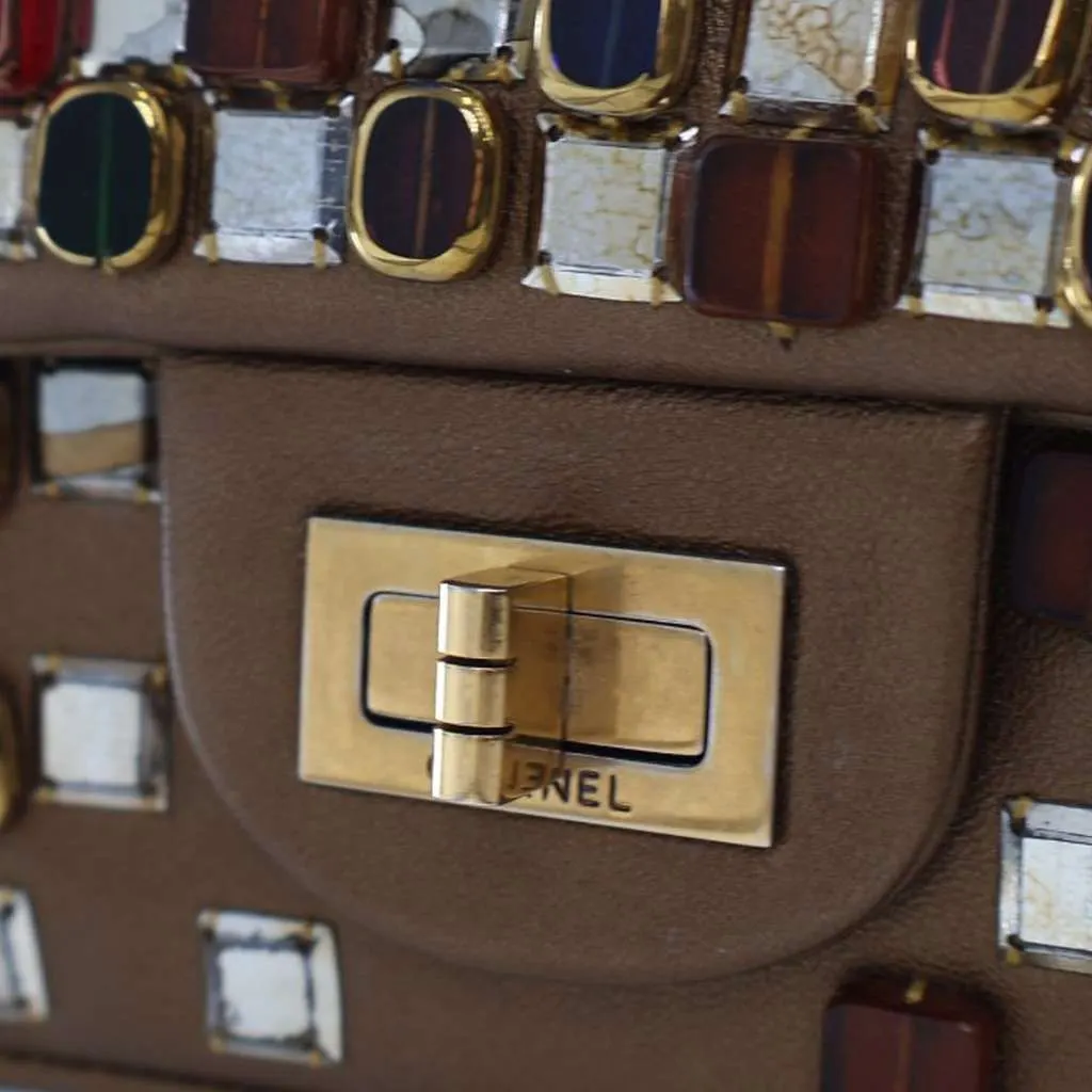 Chanel Paris Byzance Gripoix Bijoux Reissue 2.55 Calfskin Single Flap 225 Brown Leather Very good - Box View