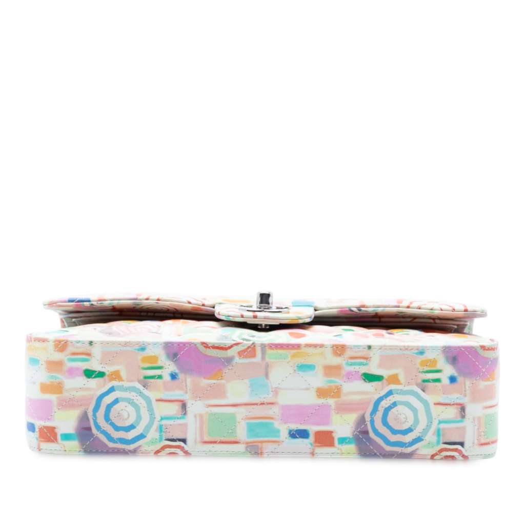 Chanel Medium Quilted Printed Leather Umbrella Double Flap - 3