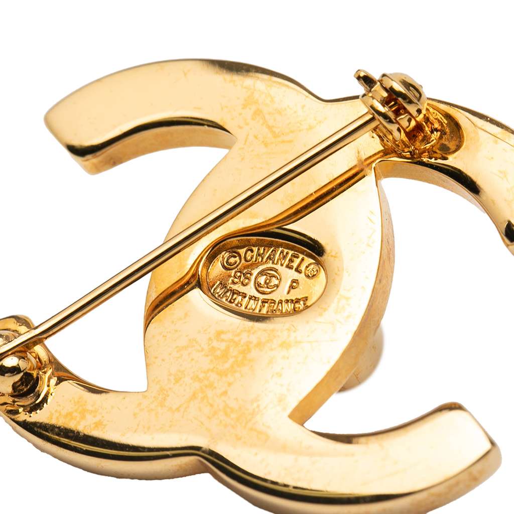 Chanel Gold Plated CC Turnlock Brooch - 3