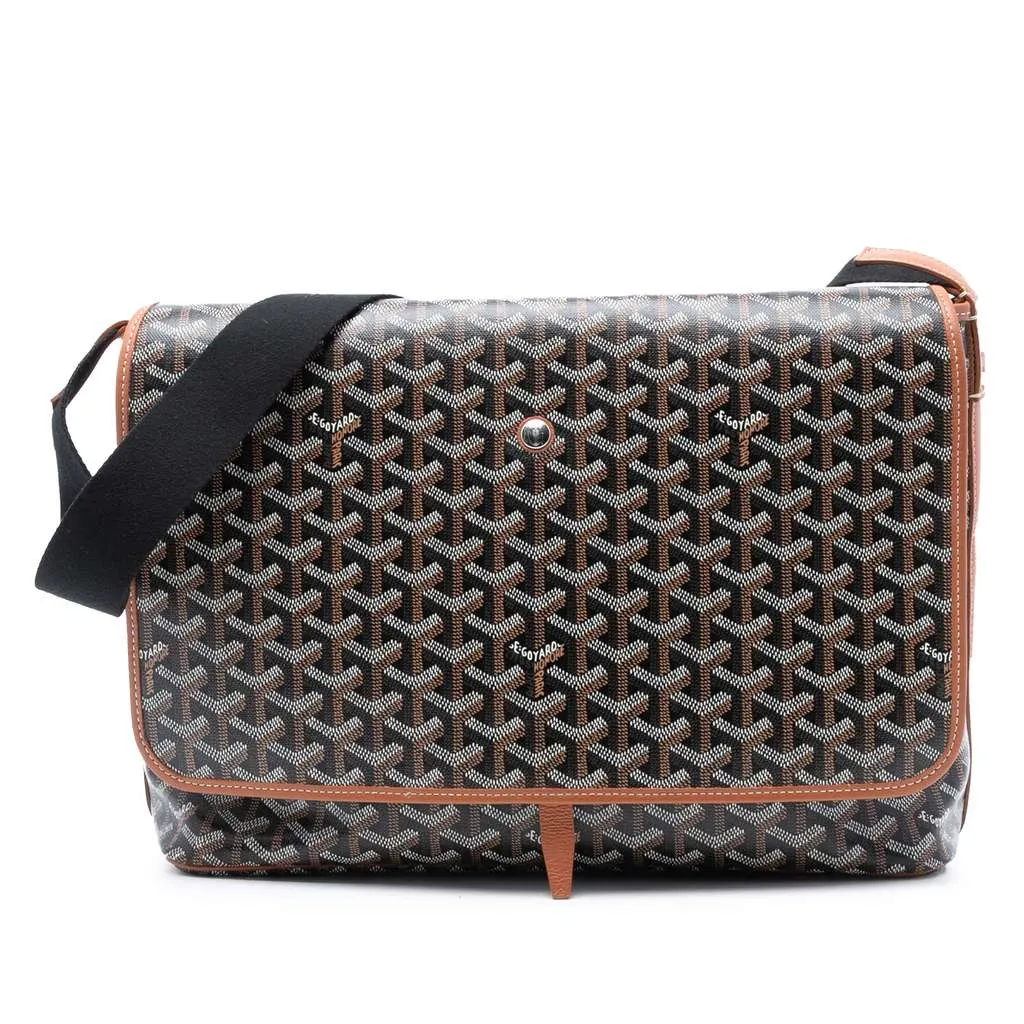 Goyard Goyardine Capetien MM Messenger Bag Black Canvas Good - Front View