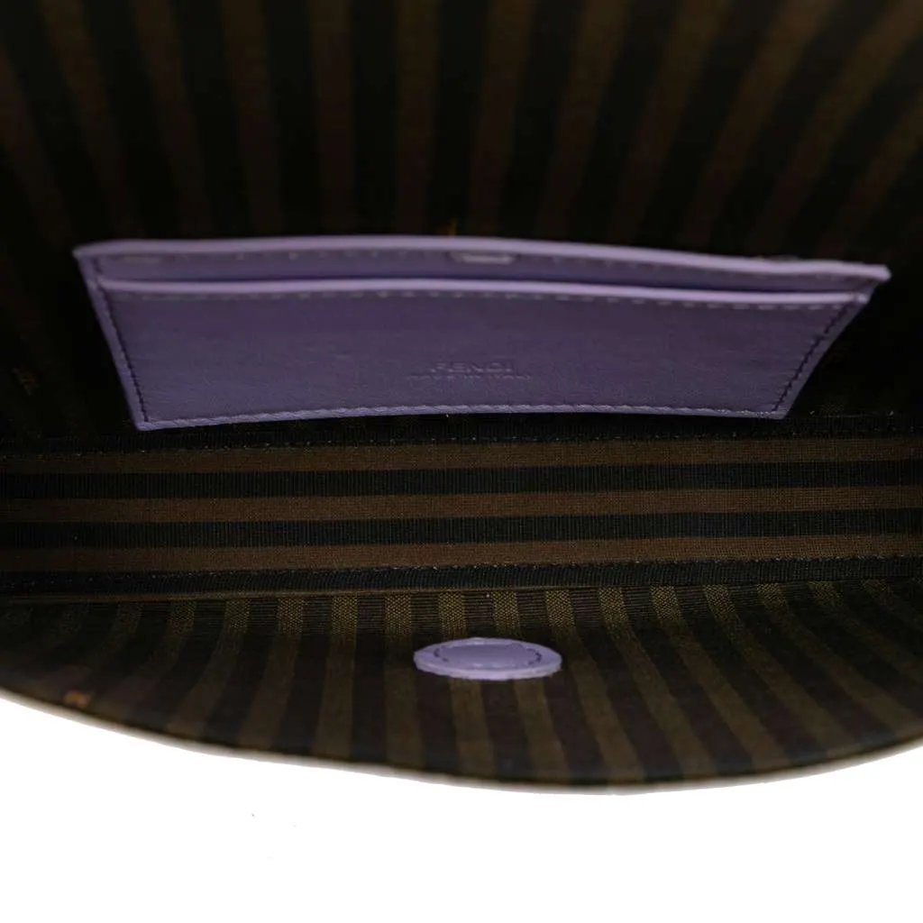 Fendi Satin Baguette Phone Pouch Satchel Purple Satin Very good - Model View
