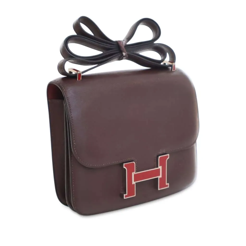 Hermès Mini Swift Verso Constance 18 Red Leather Very good - Back View
