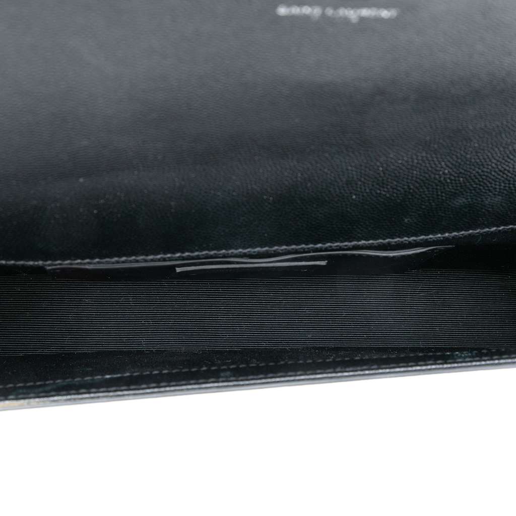 Saint Laurent Grain De Poudre Classic Monogram Studded Clutch - 4