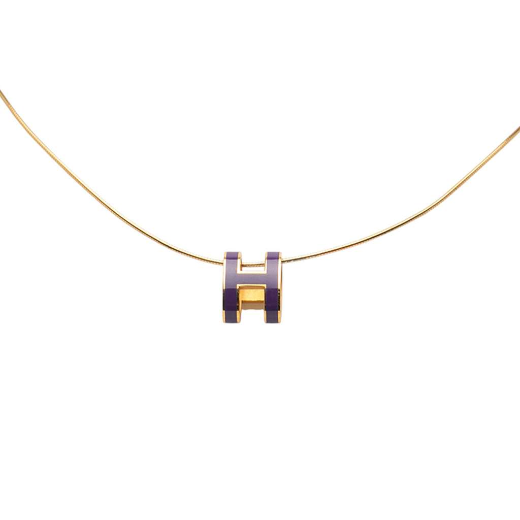 Hermès Gold Plated Enamel Pop H Pendant Necklace - 2
