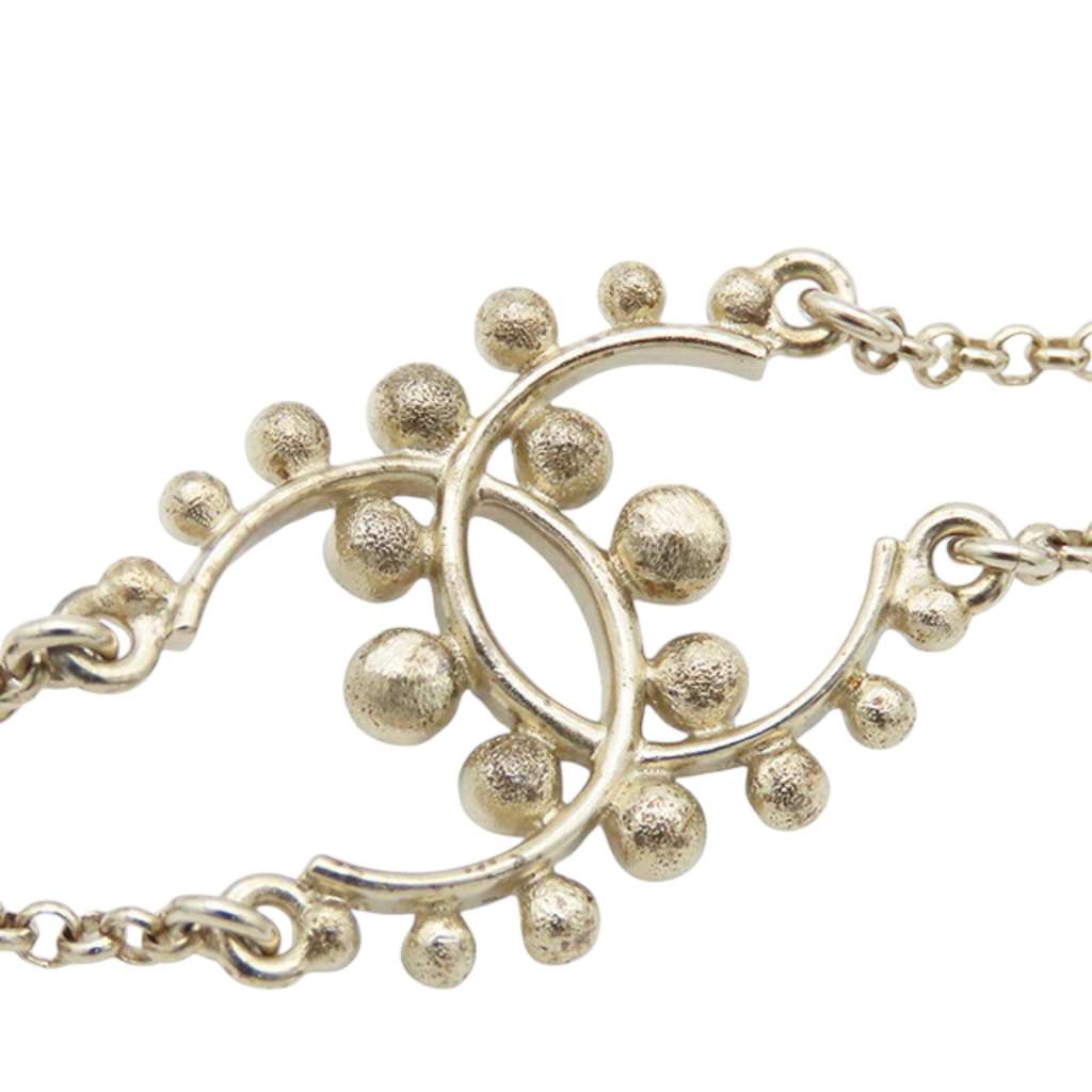 Chanel Gold Plated CC Faux Pearl Rhinestones Bracelet - 3