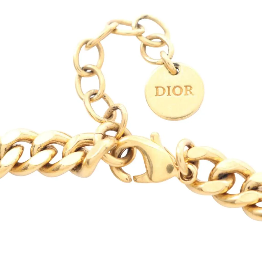 Dior Dior Revolution Gold Plated Crystal Chain Bracelet Gold Metal Good - Back View