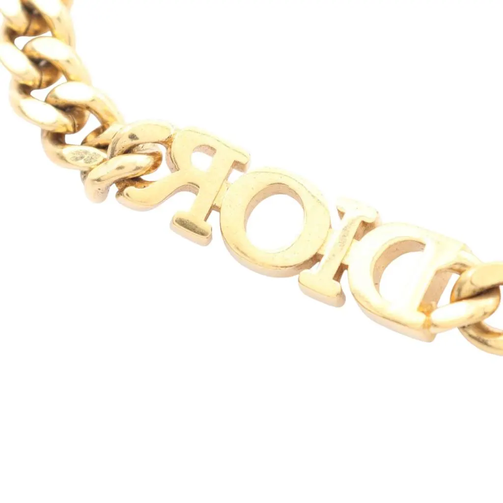 Dior Dior Revolution Gold Plated Crystal Chain Bracelet Gold Metal Good - Inside View