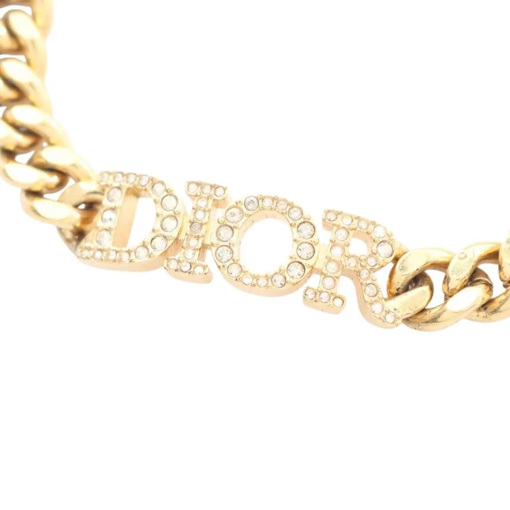 Dior Dior Revolution Gold Plated Crystal Chain Bracelet Gold Metal Good - Box View