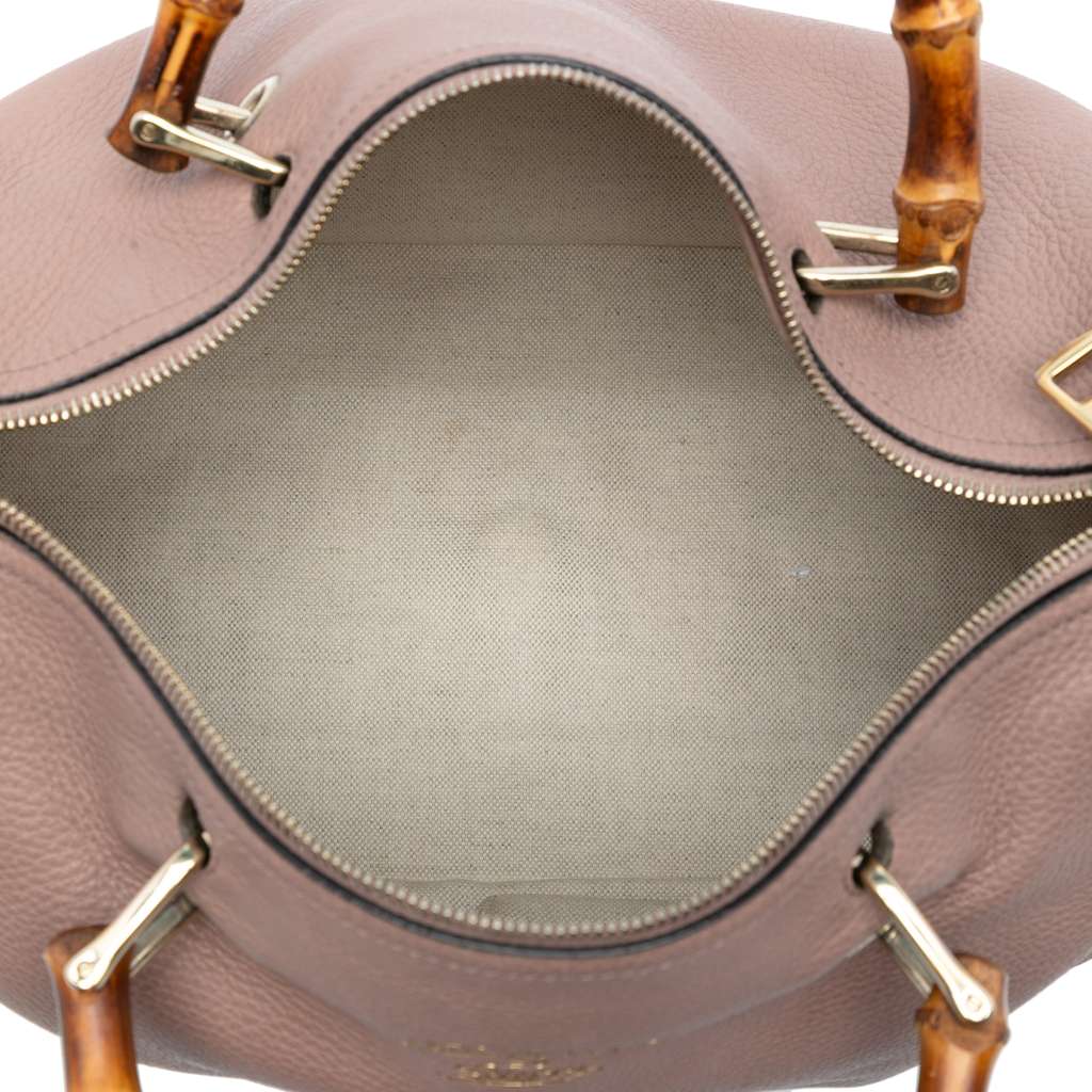 Gucci Medium Calfskin Bamboo Shopper Boston Bag - 4