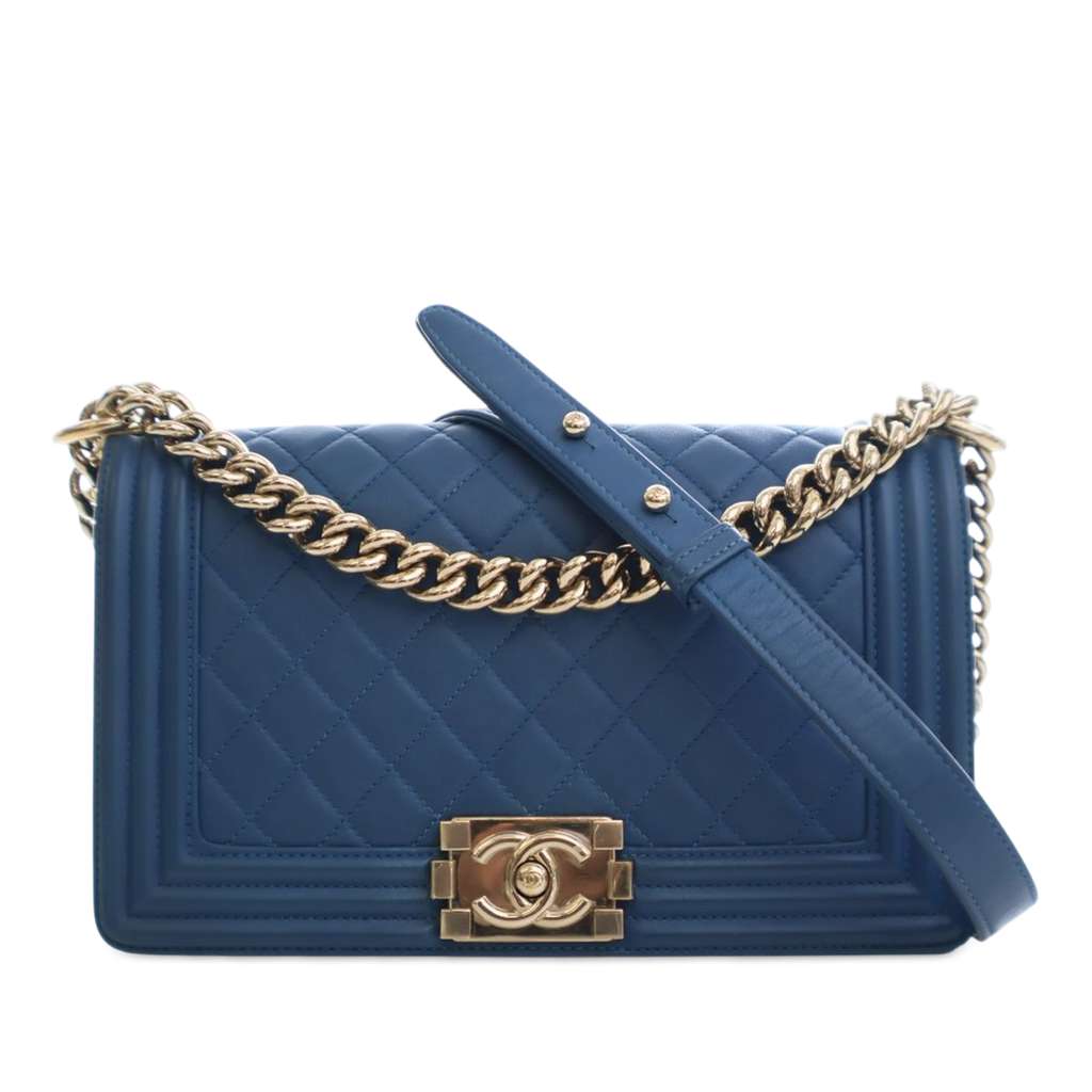 Chanel Old Medium Quilted Lambskin Boy Flap