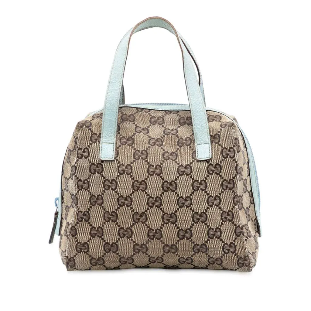 Gucci Mini GG Canvas Balthus Tofu Bag Brown Canvas Good - Front View