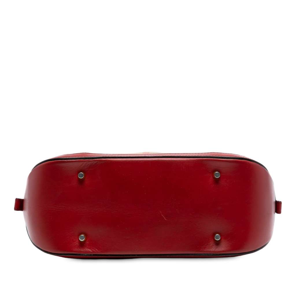 Burberry Small Leather Trimmed House Check Canvas Bridle Orchard Satchel - 3