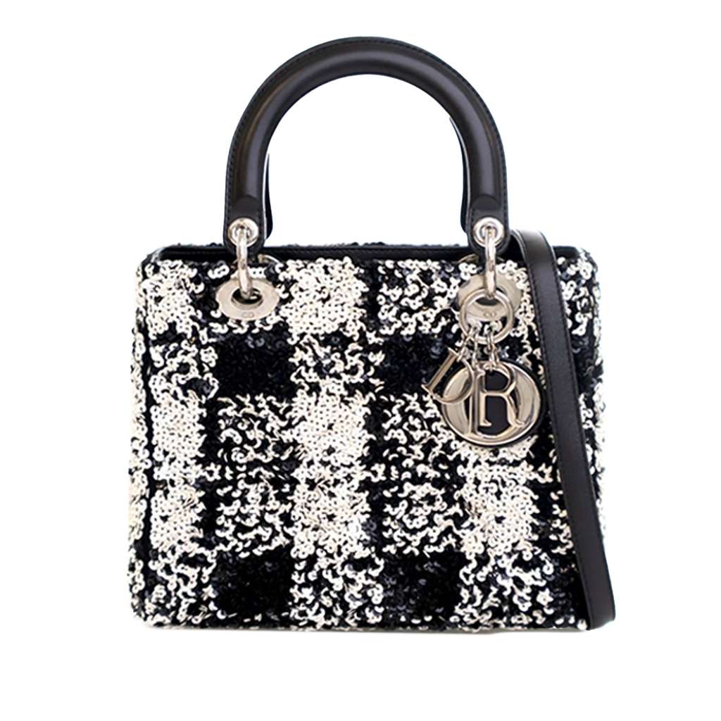 Dior Medium Lambskin Sequin Embellished Lady Dior
