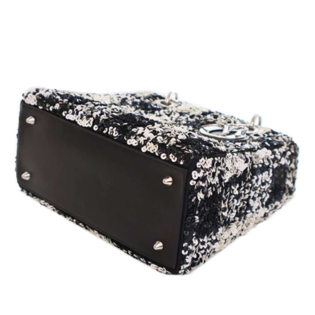 Dior Medium Lambskin Sequin Embellished Lady Dior - 4