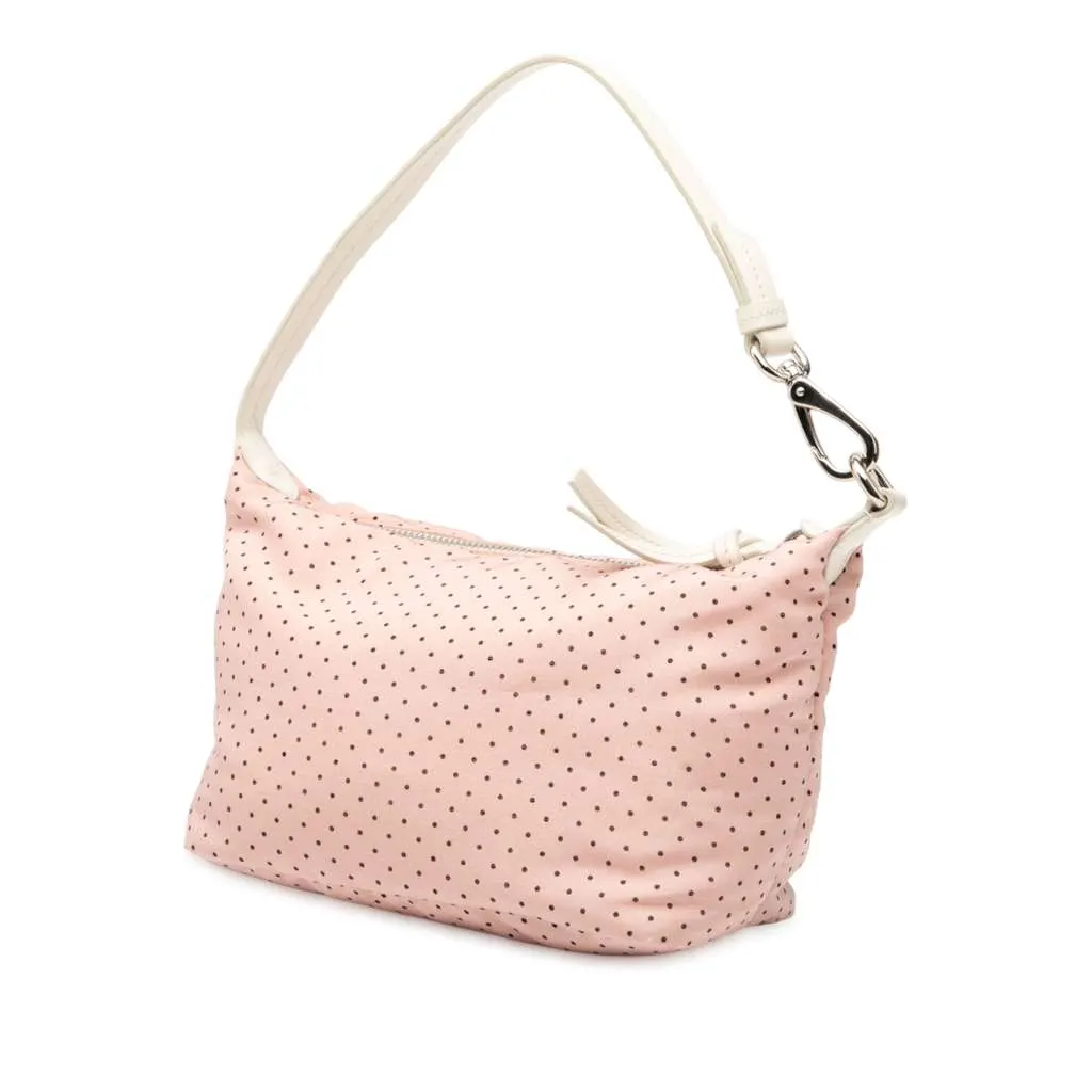 Miu Miu Nylon Polka Dot Shoulder Bag Pink Good - Back View