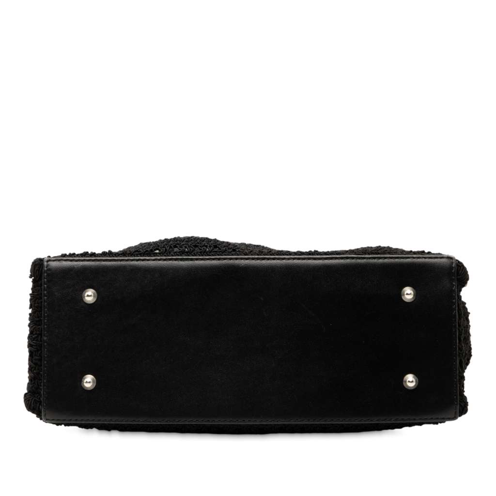 Chanel CC Crochet Raffia Chain Tote - 3