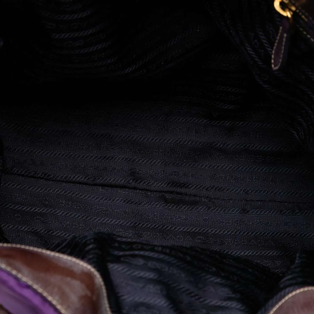 Prada Tessuto Pietre Jeweled Tote Purple Good - Model View