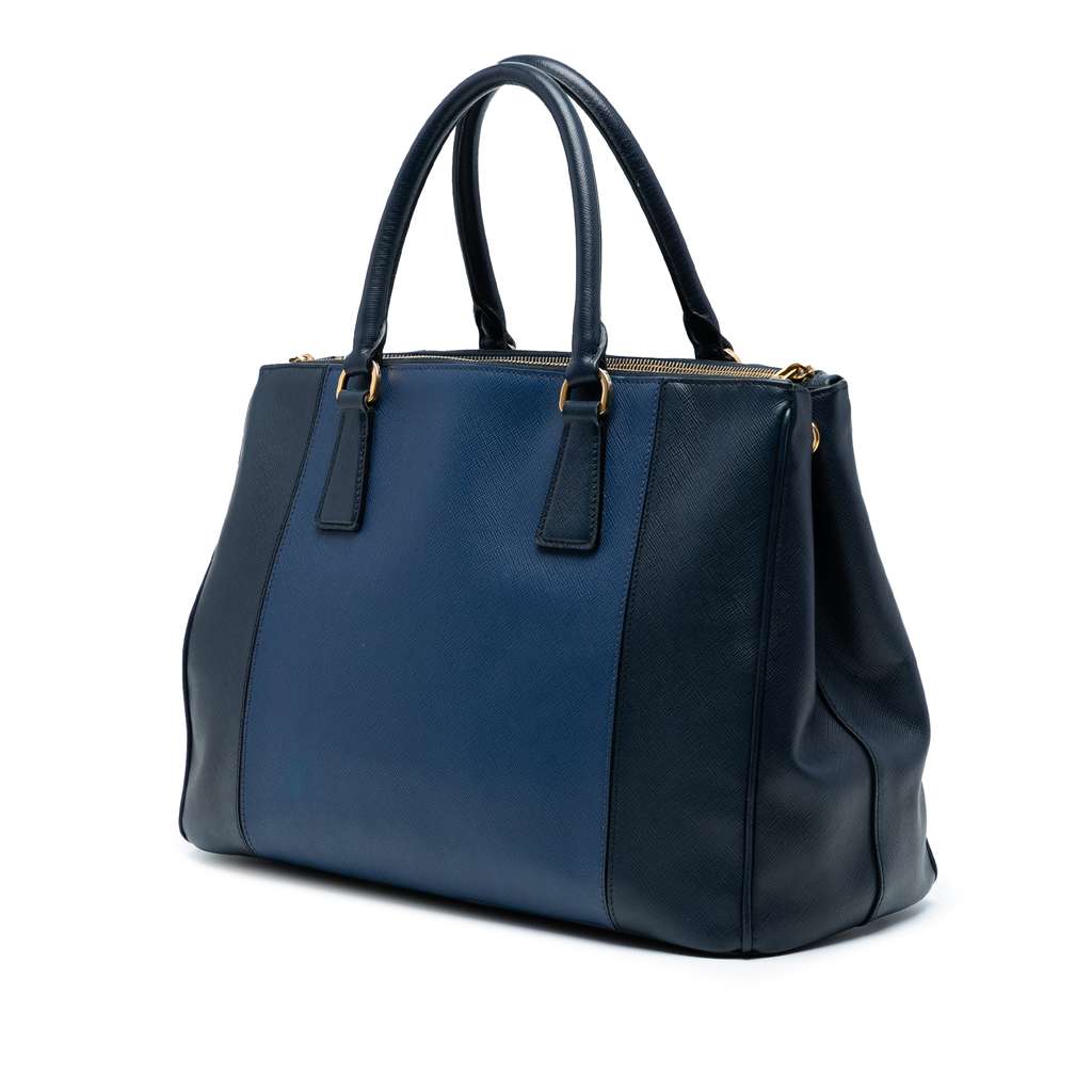 Prada Medium Bicolor Saffiano Lux Galleria Double Zip Satchel - 2