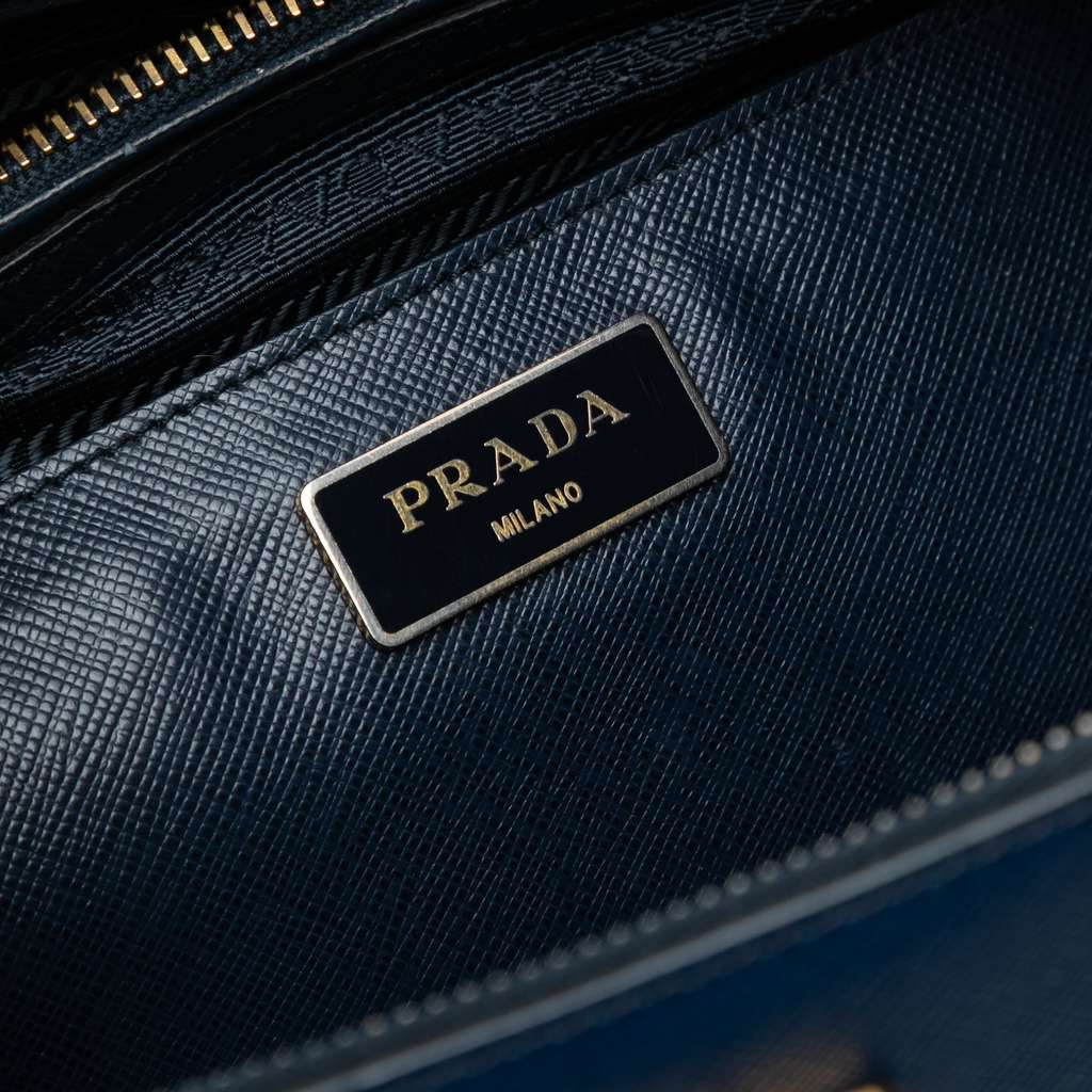 Prada Medium Bicolor Saffiano Lux Galleria Double Zip Satchel - 5