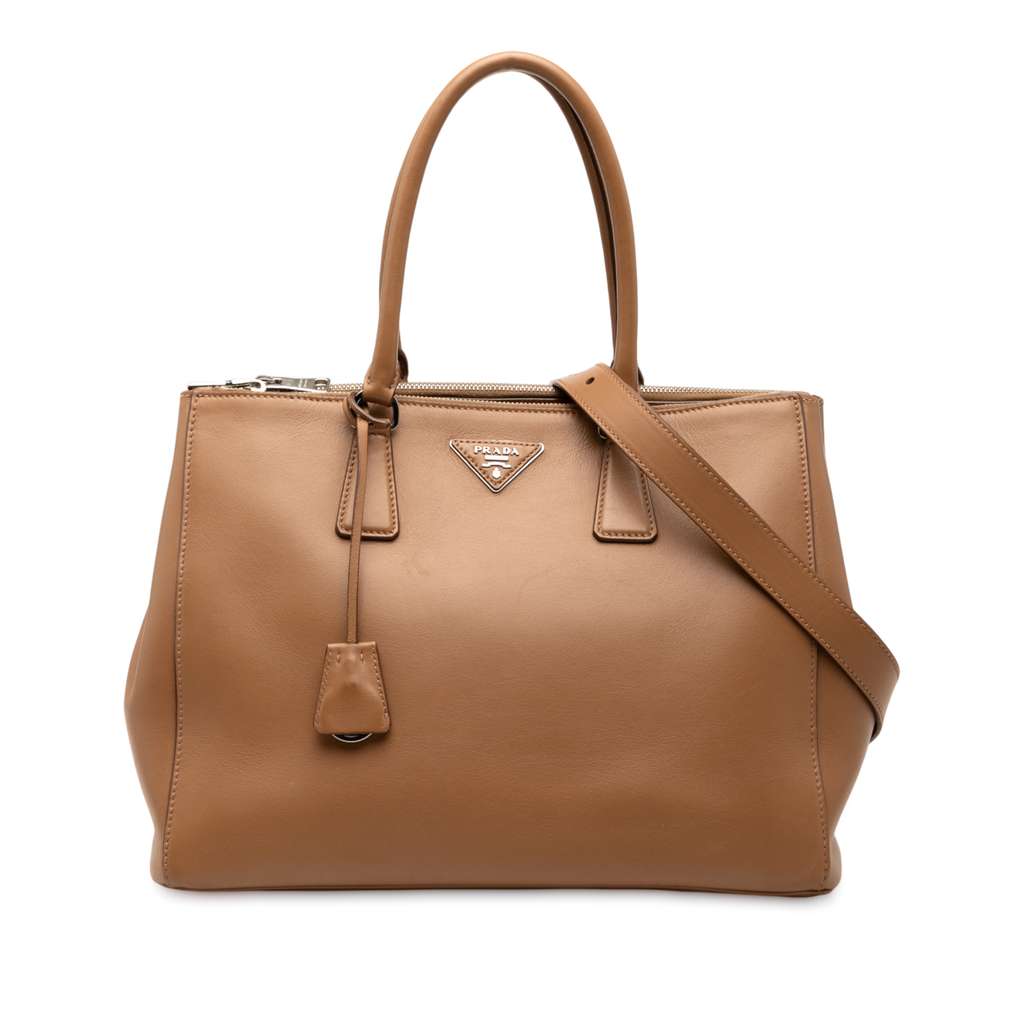 Prada Medium Soft Calf Galleria Double Zip Tote