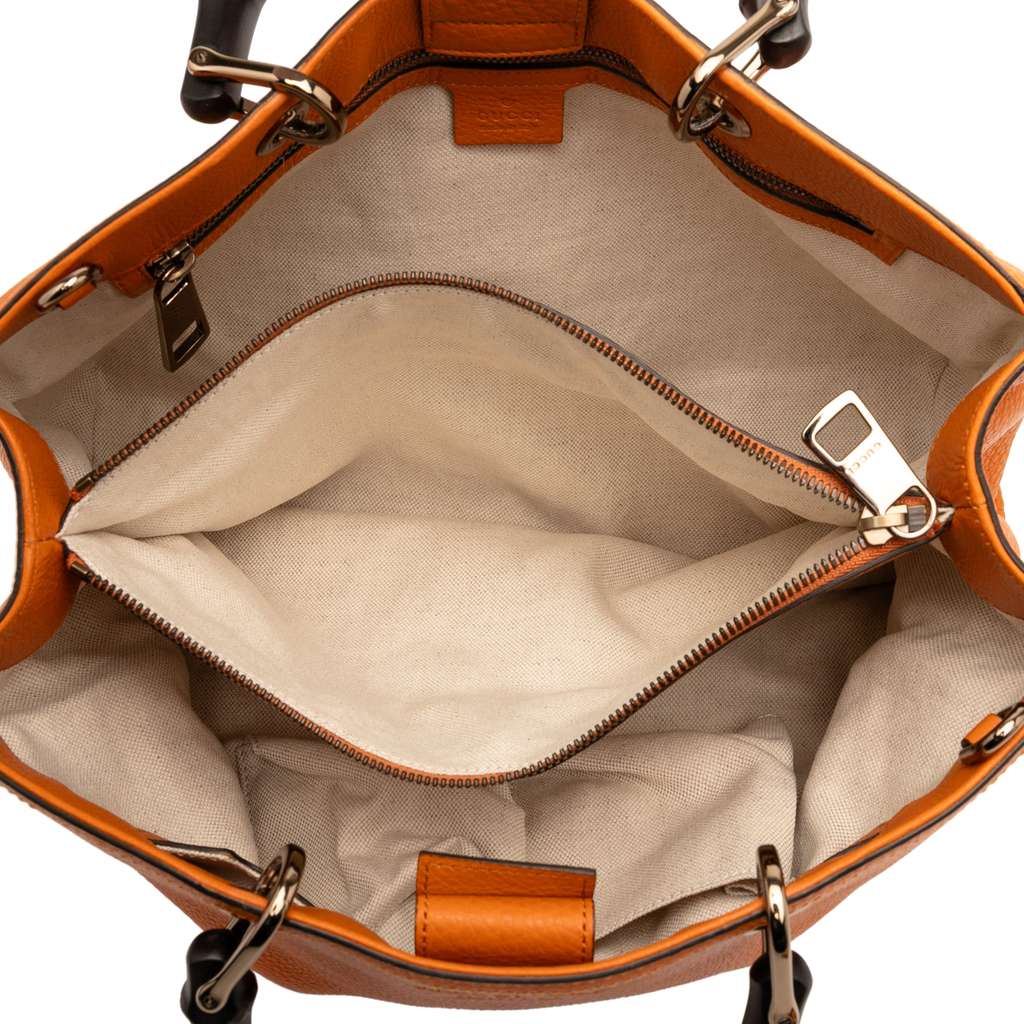 Gucci Medium Calfskin Bamboo Shopper Satchel - 4