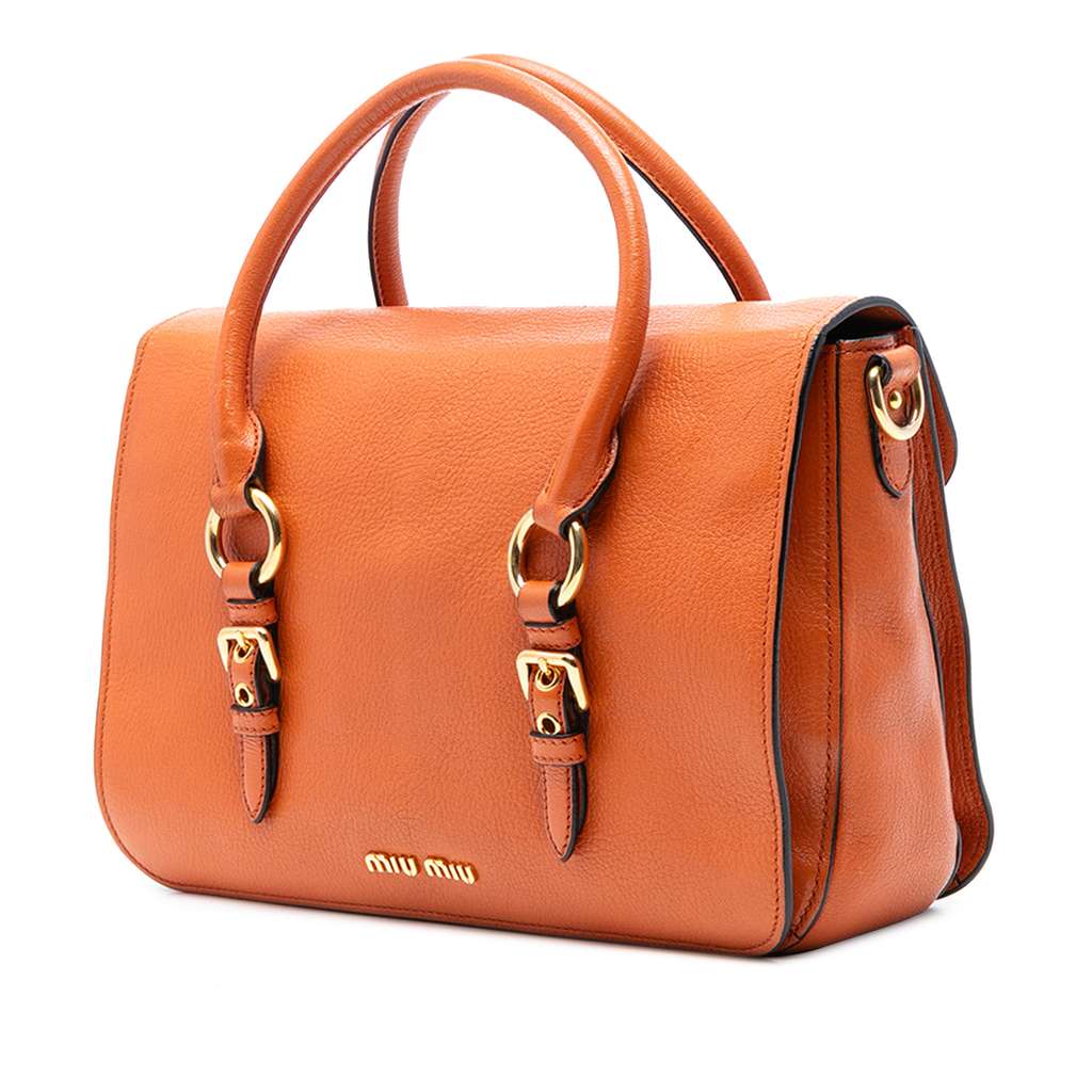 Miu Miu Goatskin Madras Flap Satchel - 2