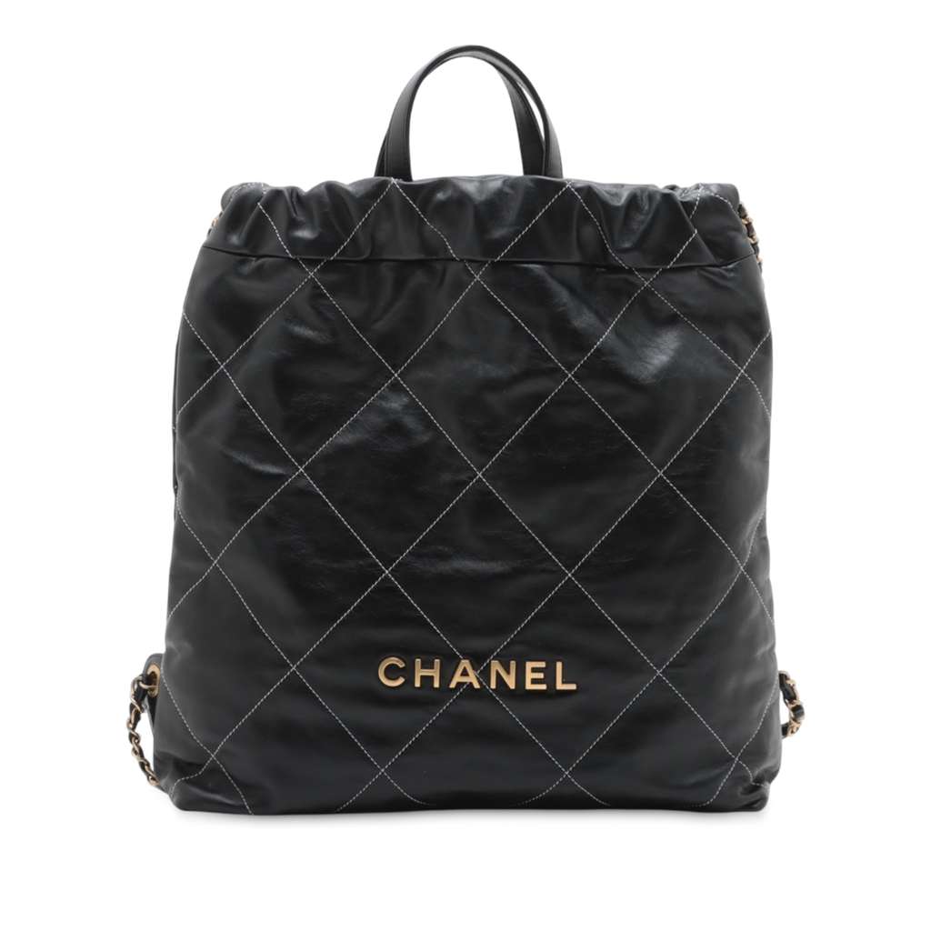 Chanel Large Shiny Quilted Calfskin 22 Backpack