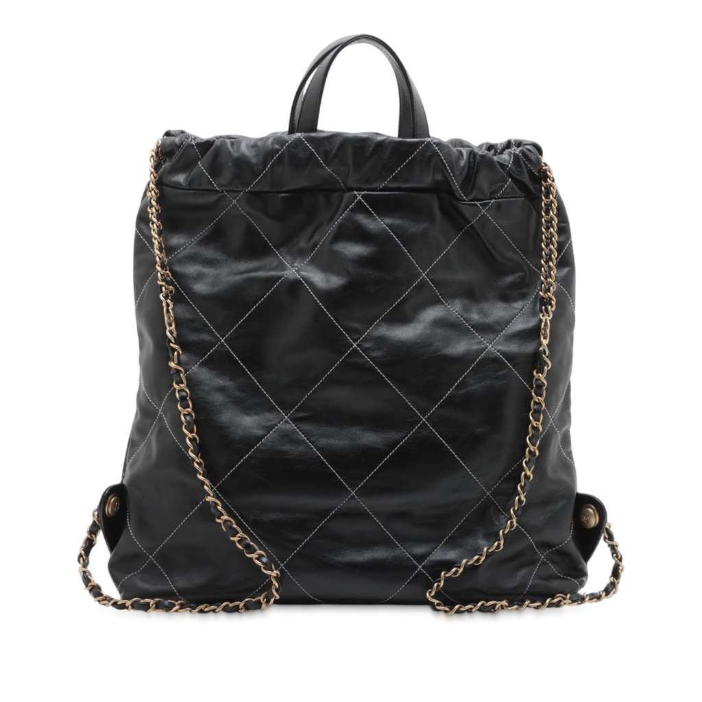 Chanel Large Shiny Quilted Calfskin 22 Backpack - 2
