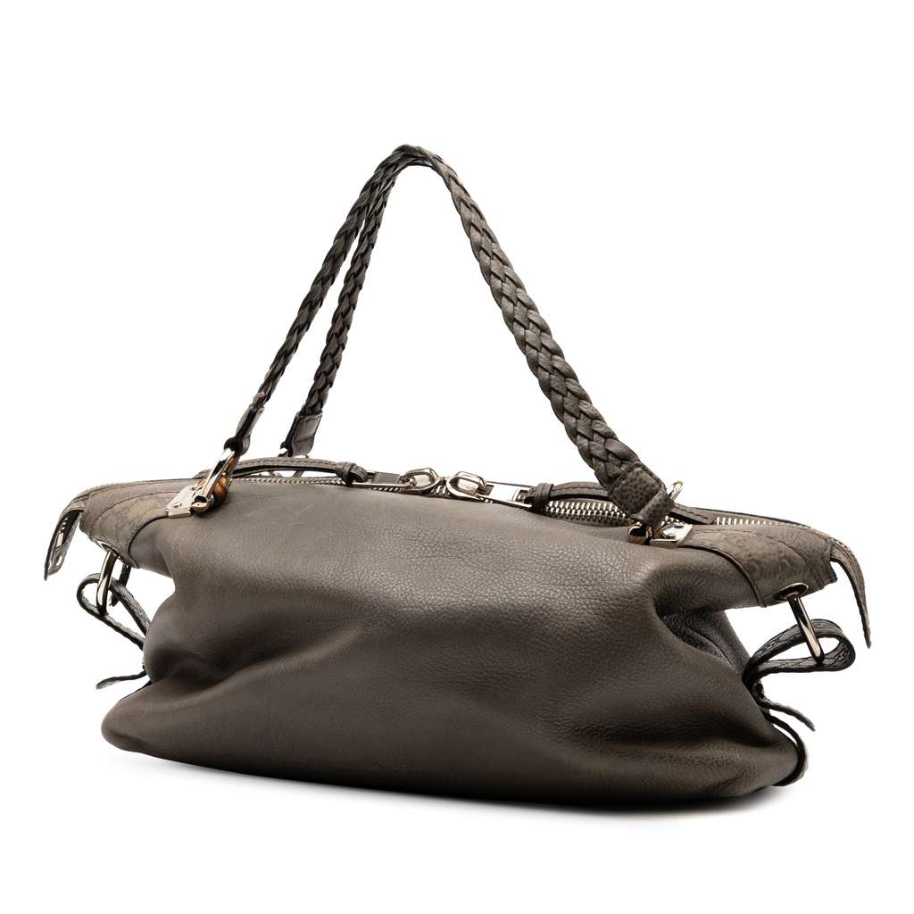 Gucci Medium Leather Bamboo Bar Tote - 2