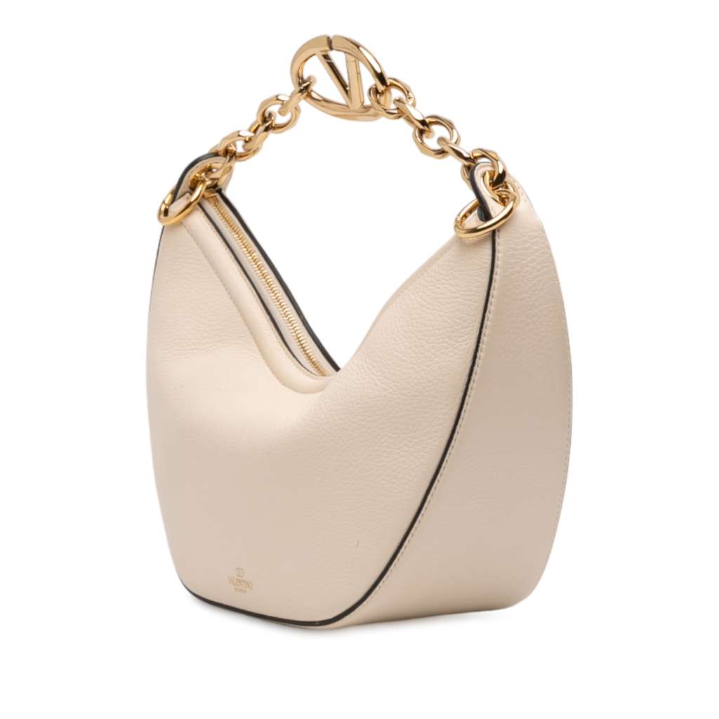 Valentino Small Grainy Calfskin VLogo Moon Hobo - 2
