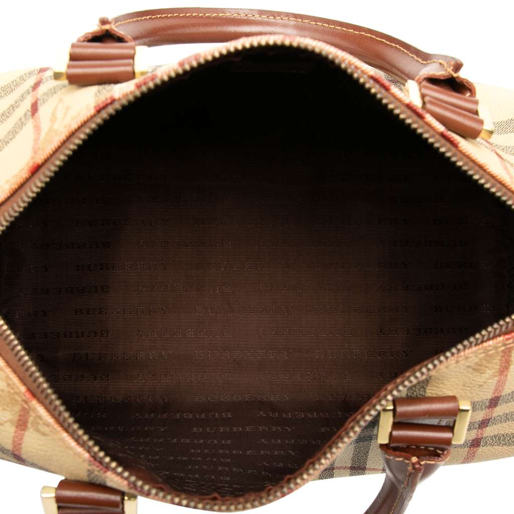 Burberry Haymarket Check Coated Canvas Boston Bag - 4