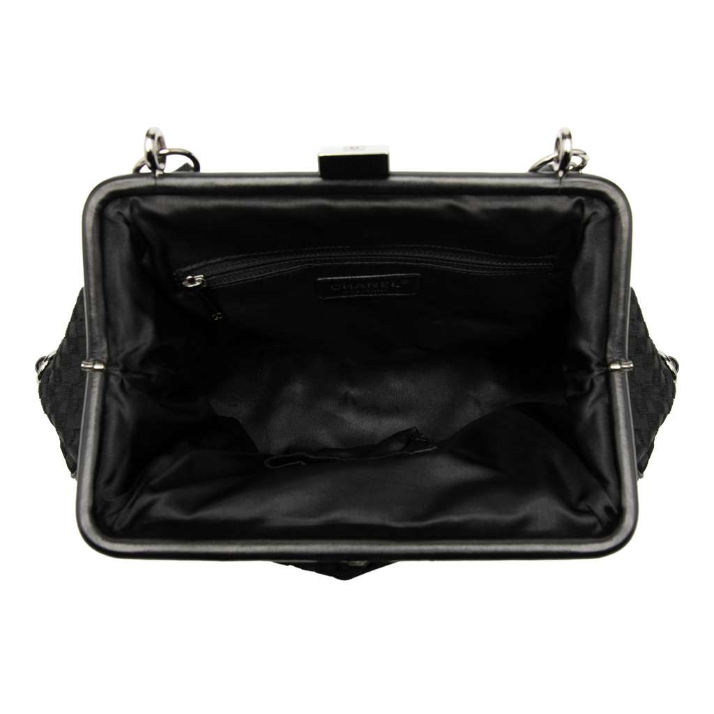 Chanel CC Check Embossed Velvet Belted Side Frame Bag - 4