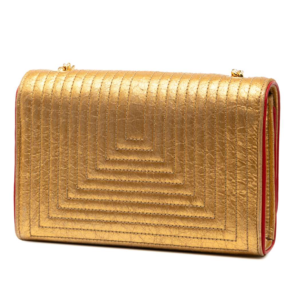 Saint Laurent Small Metallic Quilted Calfskin Monogram Kate Tassel Crossbody - 2