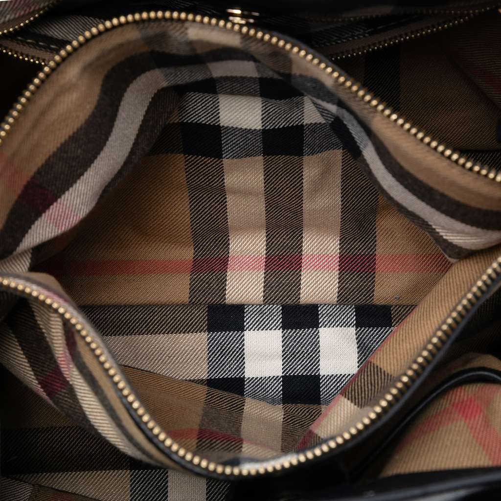 Burberry Medium Leather and House Check Banner Satchel - 4