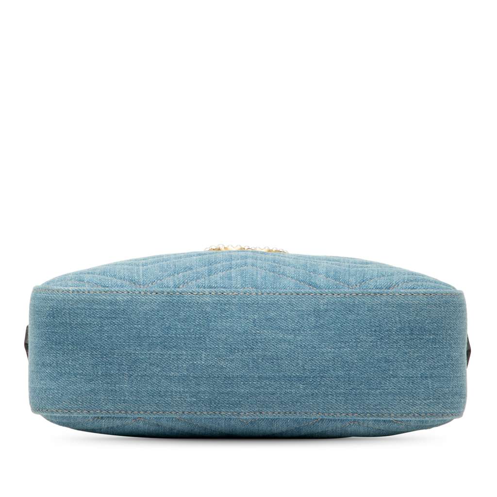 Gucci Small GG Marmont Matelasse Denim Pearly Crossbody - 3