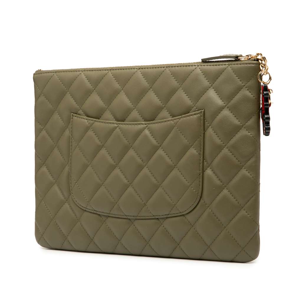 Chanel Medium Quilted Lambskin Cuba La Habana O Case Clutch - 2